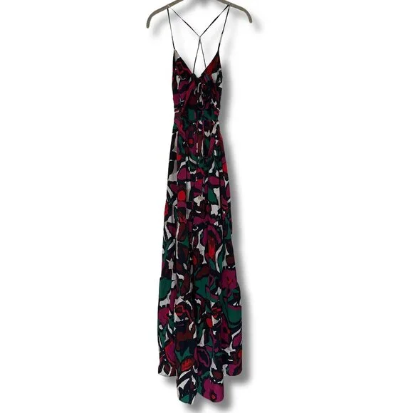 chinese dress ladies Botanic Bash Front Tie Maxi Dress L / ocean-blue main image 1